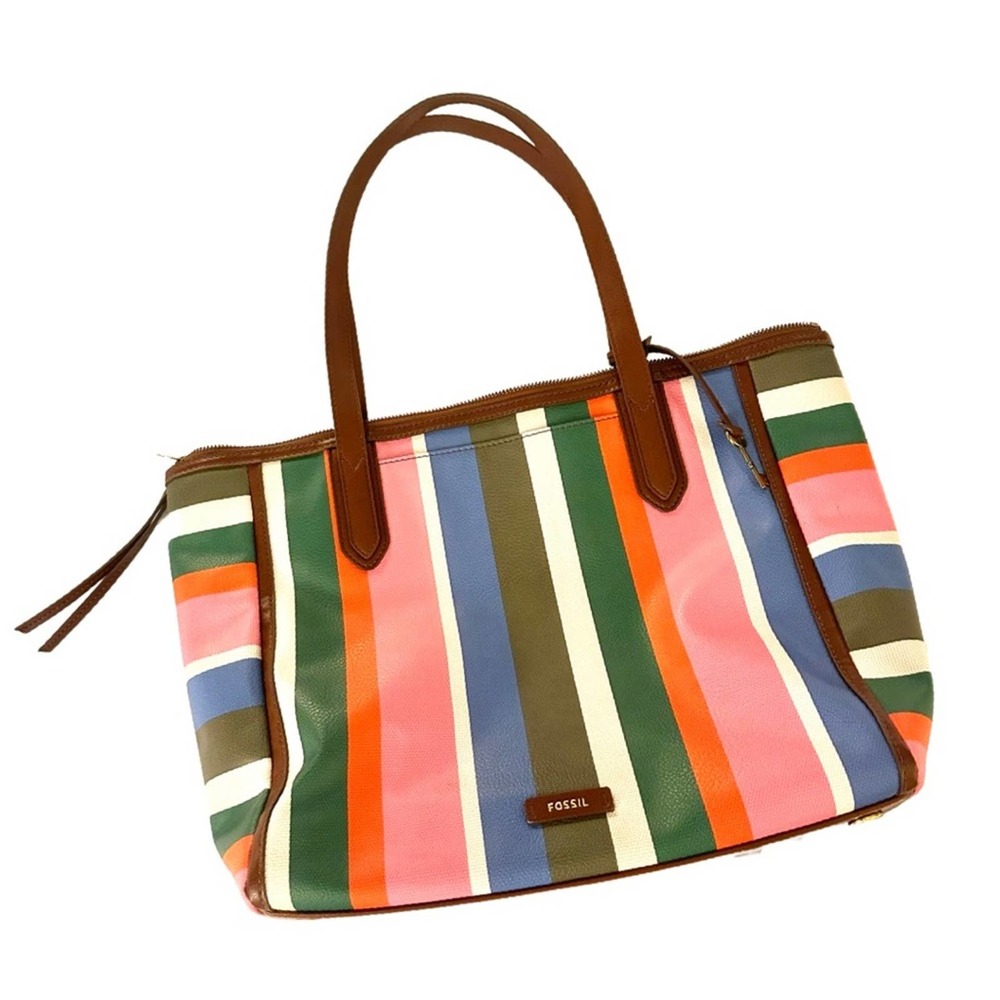 FOSSIL  Sydney Tote Bag Colorful Stripes - Picture 2 of 14